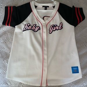 babygirl baseball style top